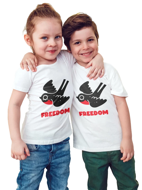 Футболка с ласточкой freedom — Белая, фото 1