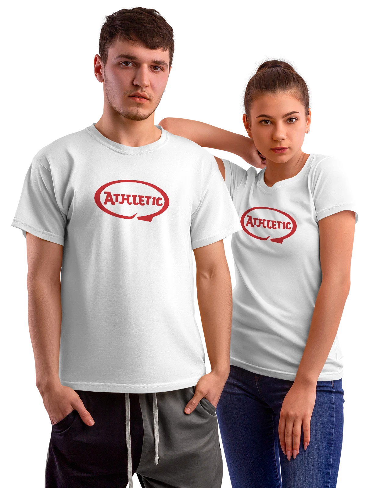 Футболка Athletic белая с принтом — современная айдентика — Белая, фото 1