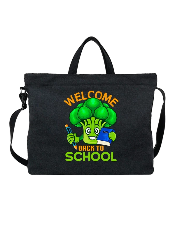 Сумка брокколи welcome back to school — Чёрная, фото 1