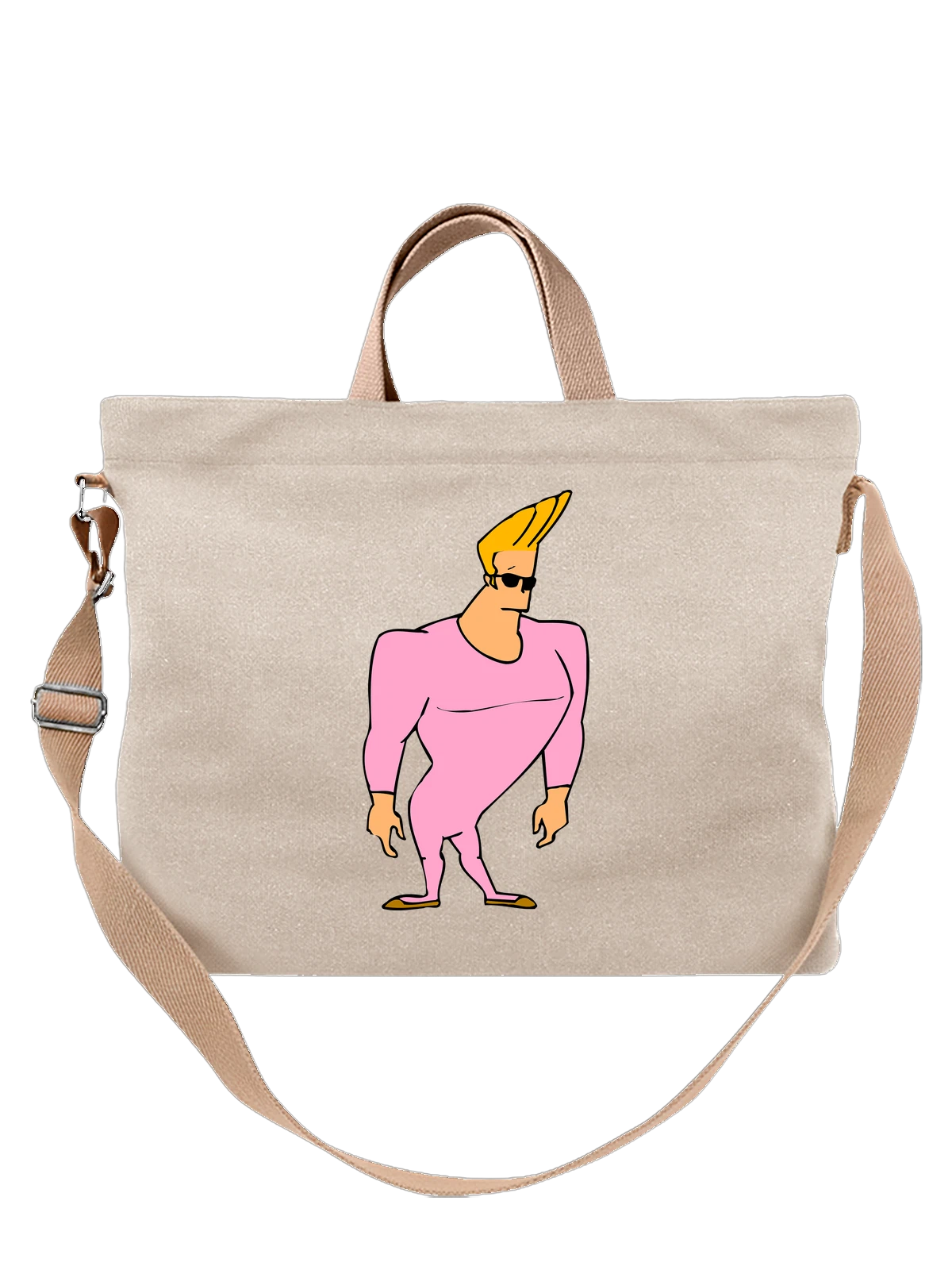 Сумка Джонни Браво Johnny bravo белая с принтом — ностальгия по мультфильмам — Белая, фото 1