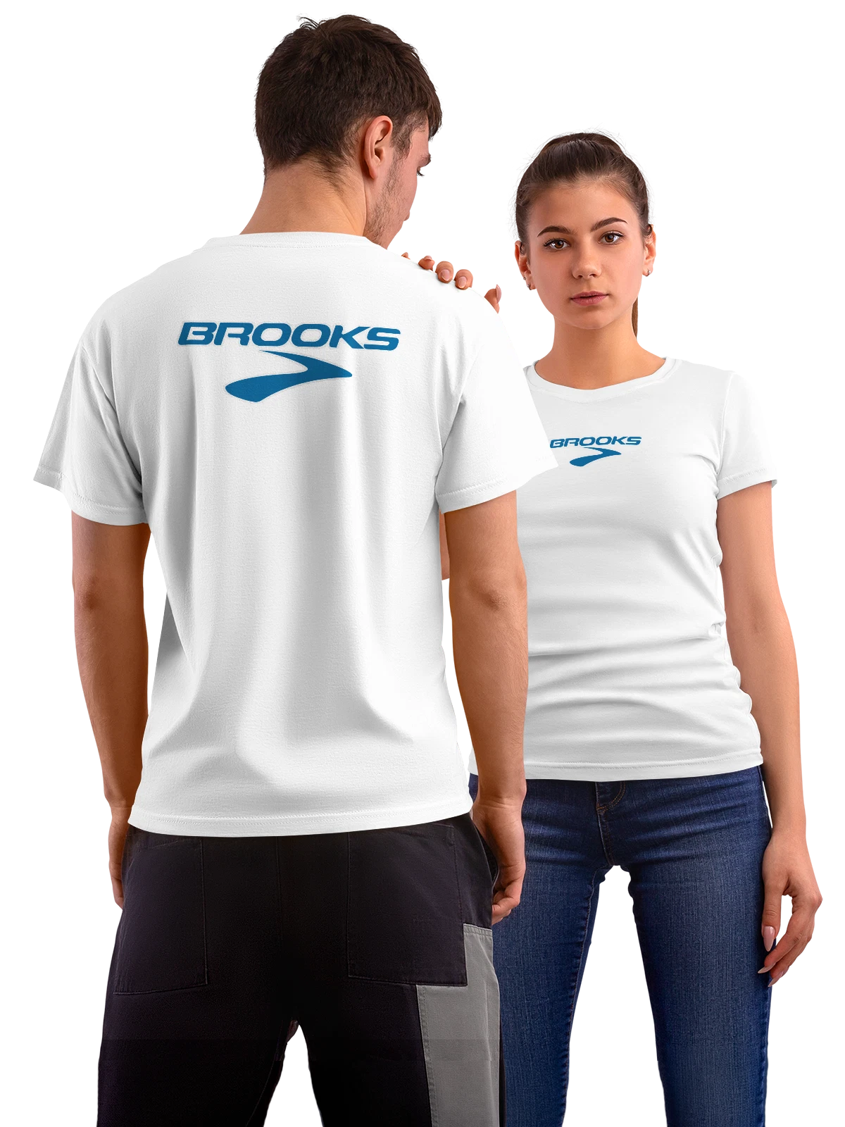Футболка Brooks белая с принтом на спине — современная айдентика — Белая, фото 1