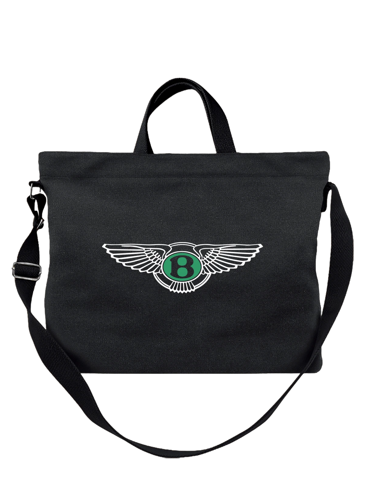 Сумка Bentley чёрная с принтом — классическая эмблема — Чёрная, фото 1
