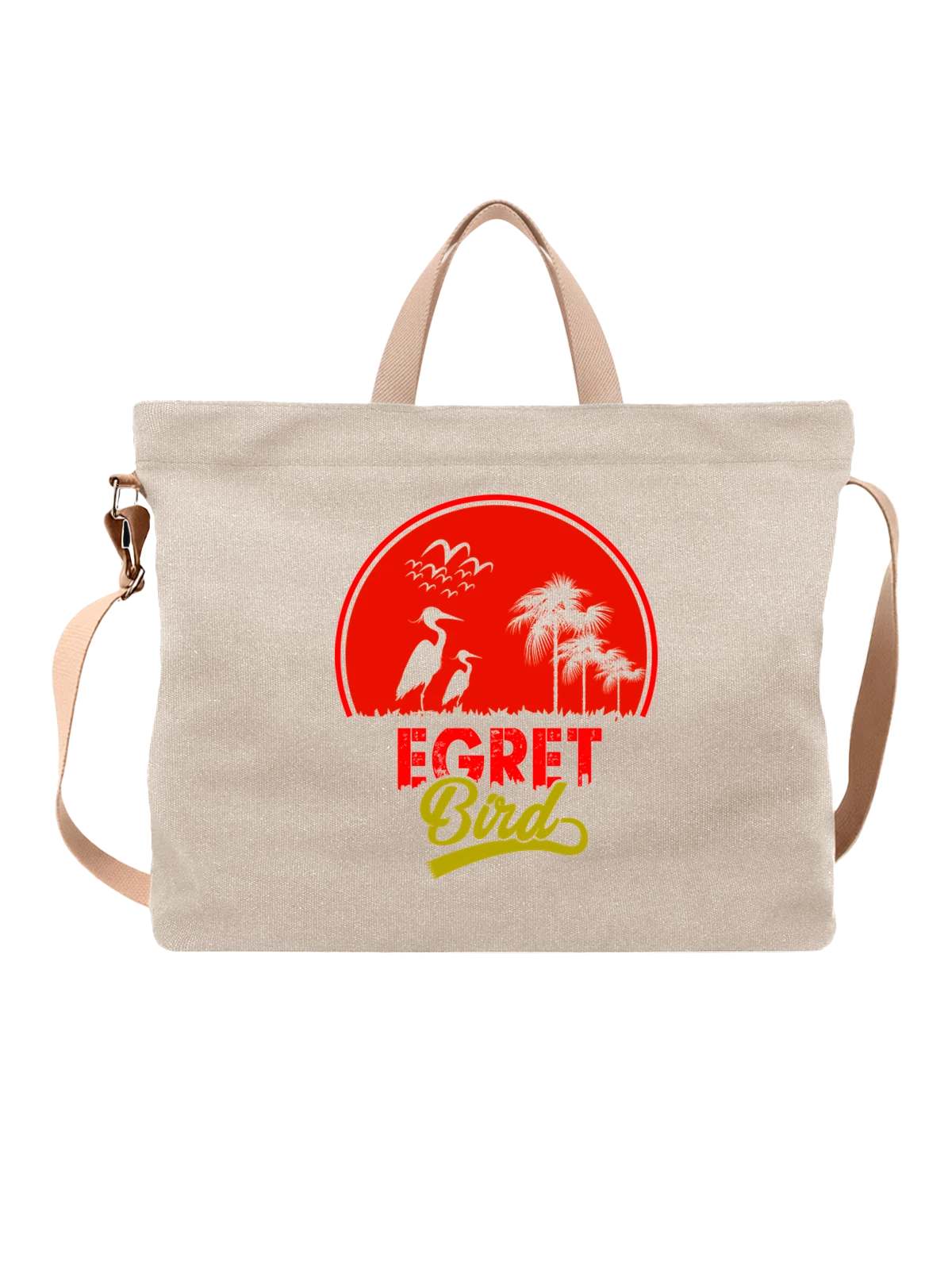 Сумка Цапли egret bird белая с принтом — дикая природа — Белая, фото 1