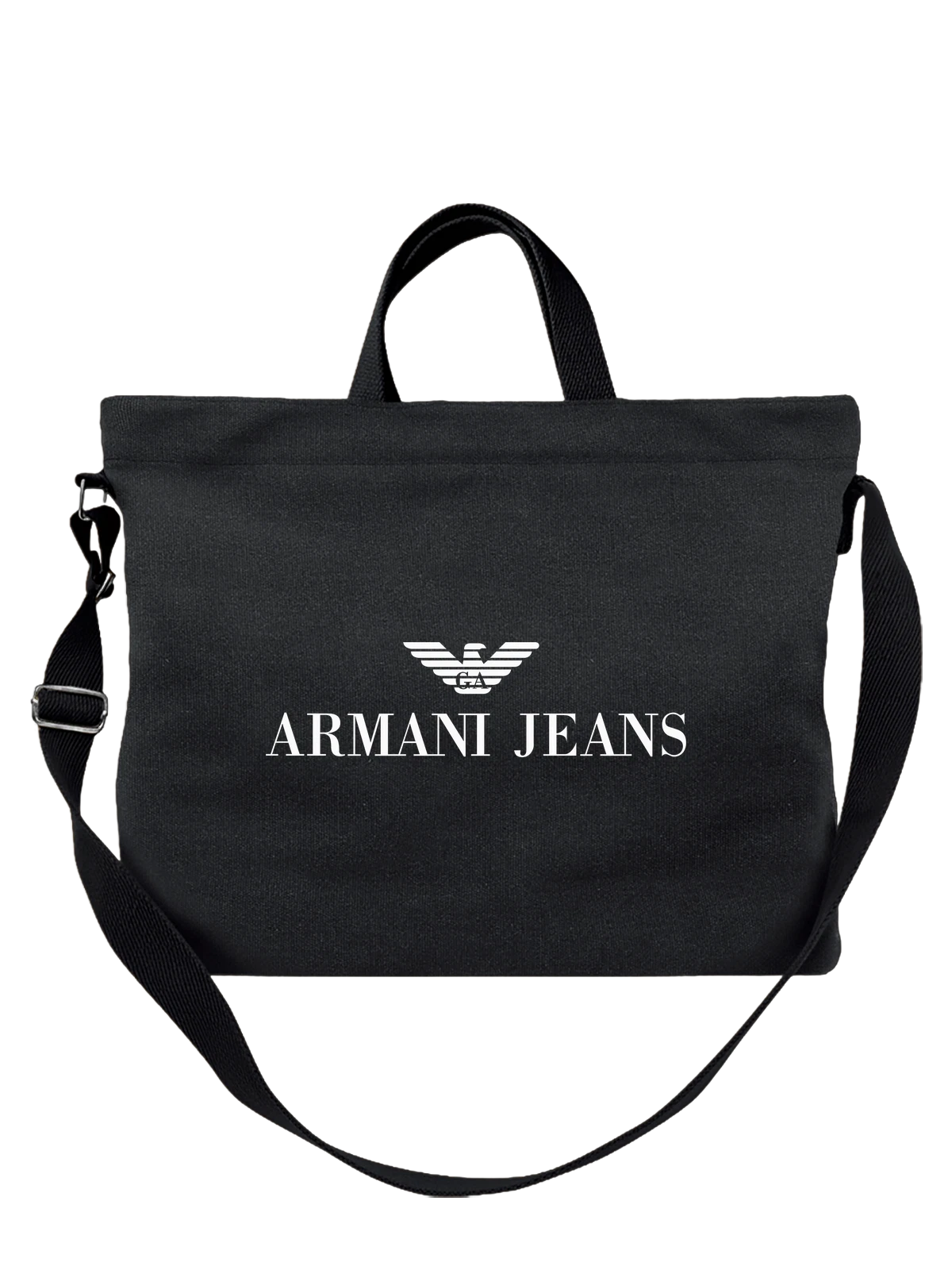 Сумка Armani чёрная с принтом — монохромный принт — Чёрная, фото 1
