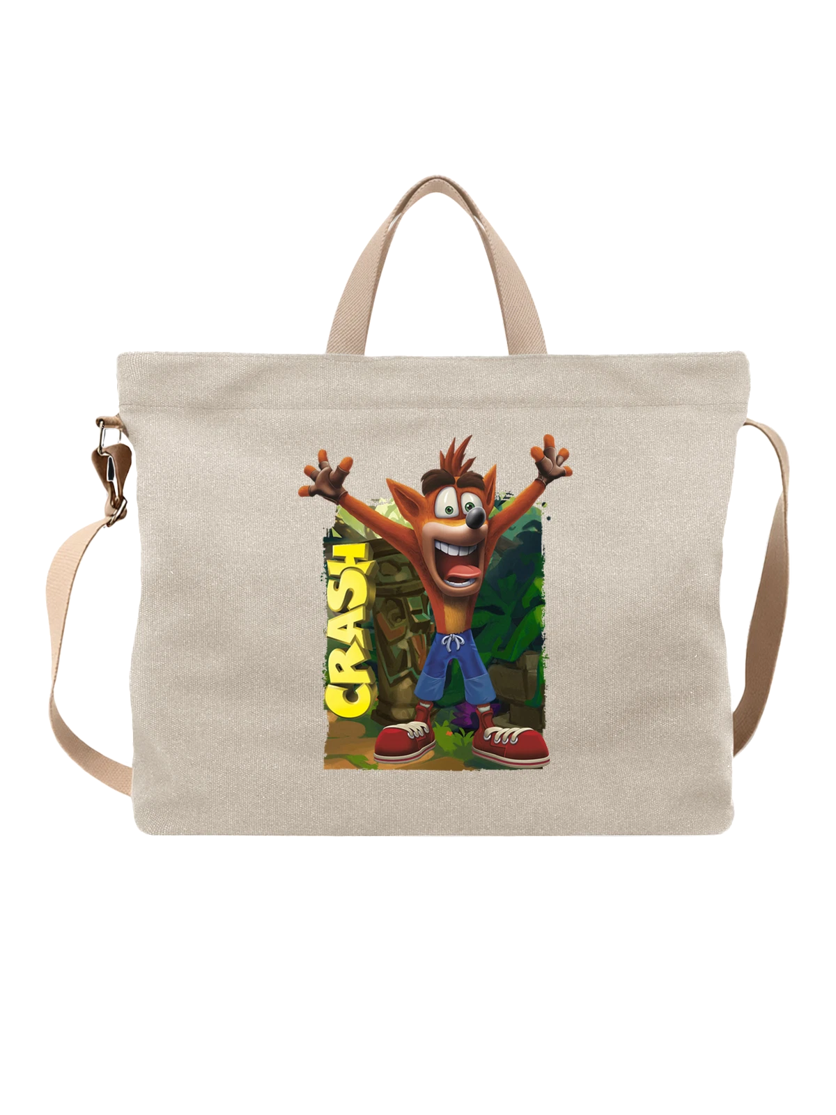 Сумка Crash bandicoot белая с принтом — ностальгия 90-х — Белая, фото 1