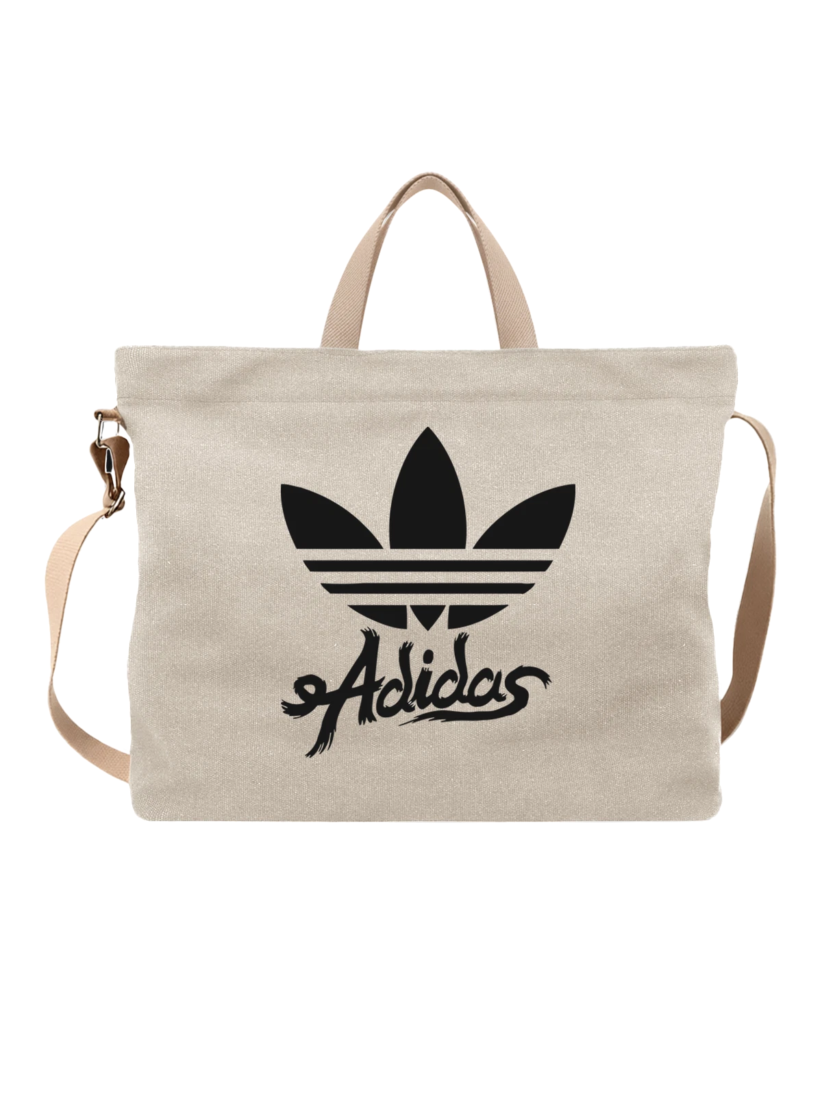 Сумка Adidas белая с принтом — подчеркивающий росчерк — Белая, фото 1
