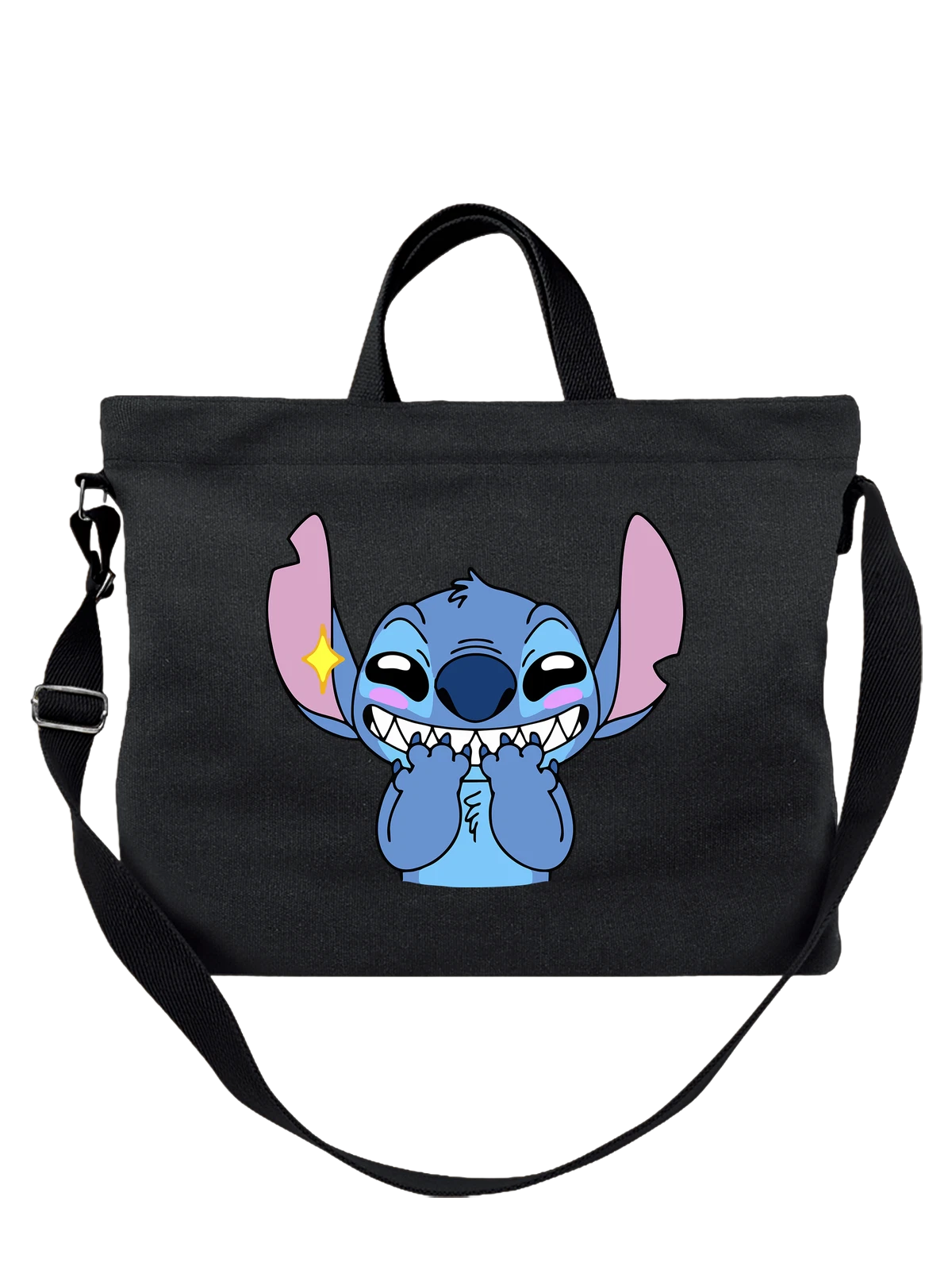 Сумка Стич Stitch чёрная с принтом — Disney мультфильм — Чёрная, фото 1