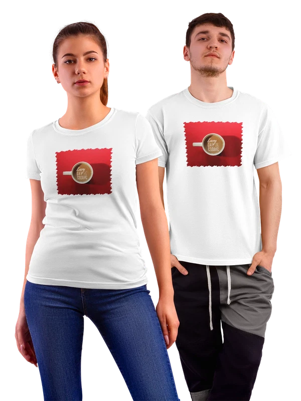 Футболка цитаты Ежедневное кодирование — Белая, фото 1