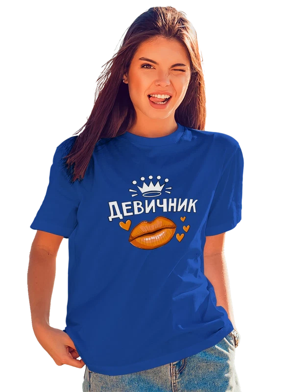 Футболка на девичник с короной — Синяя, фото 1