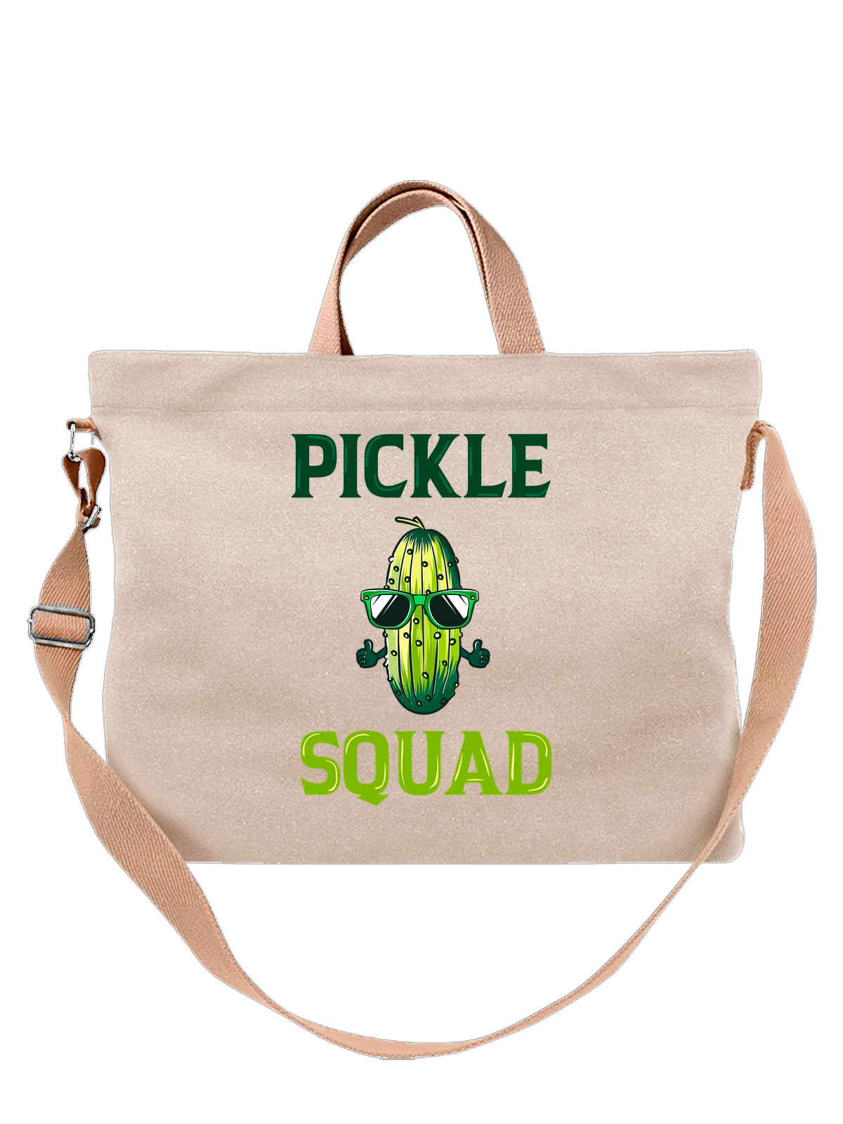 Сумка с огурцом pickle squad белая с принтом — кулинарный принт — Белая, фото 1