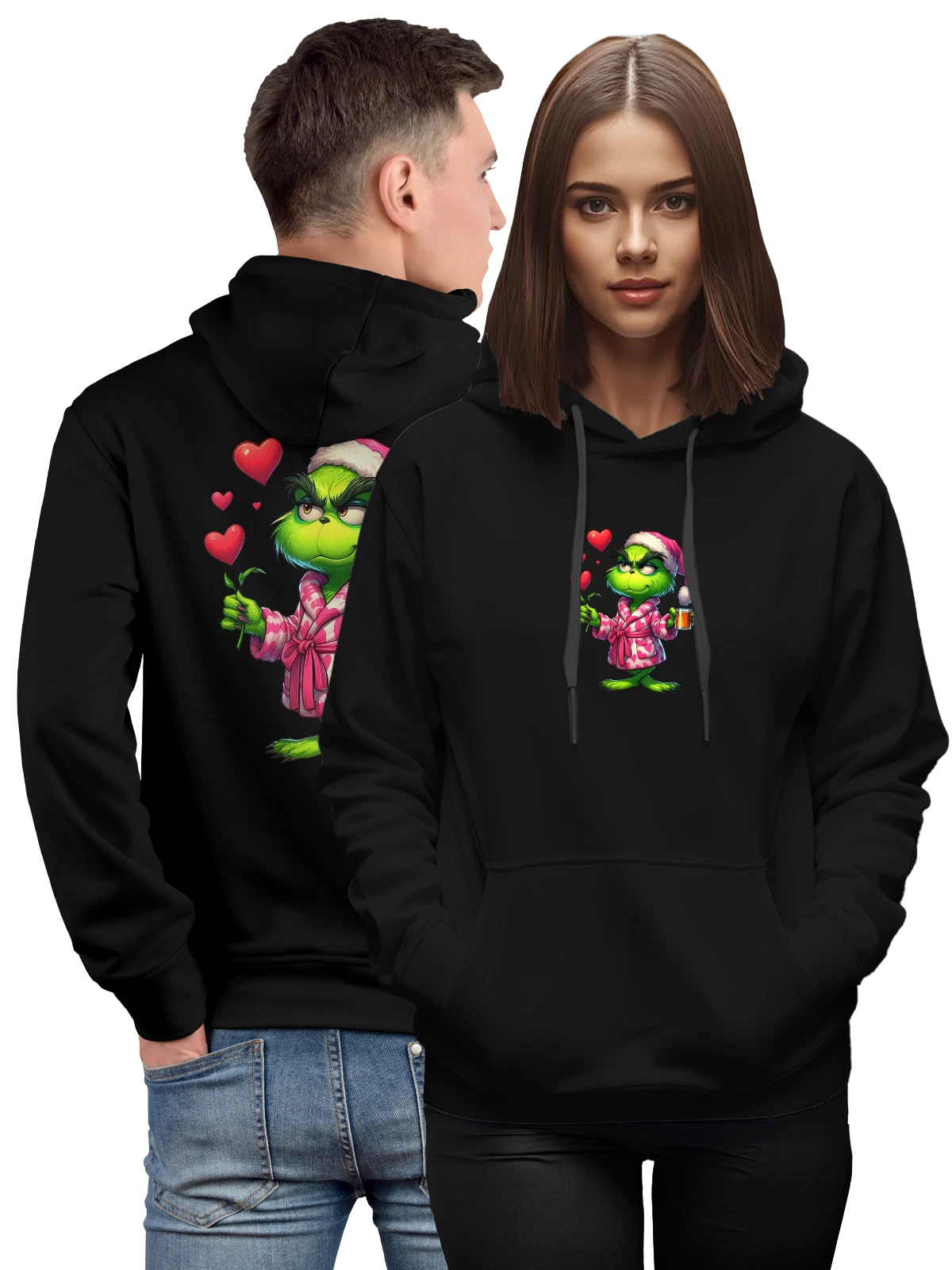 Худи с Гринчем Grinch чёрное с принтом — новогодний подарок — Чёрная, фото 1