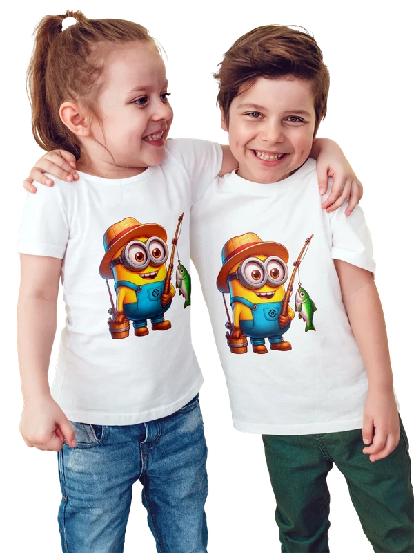 Футболка Миньон рыбак Minion — Белая, фото 1