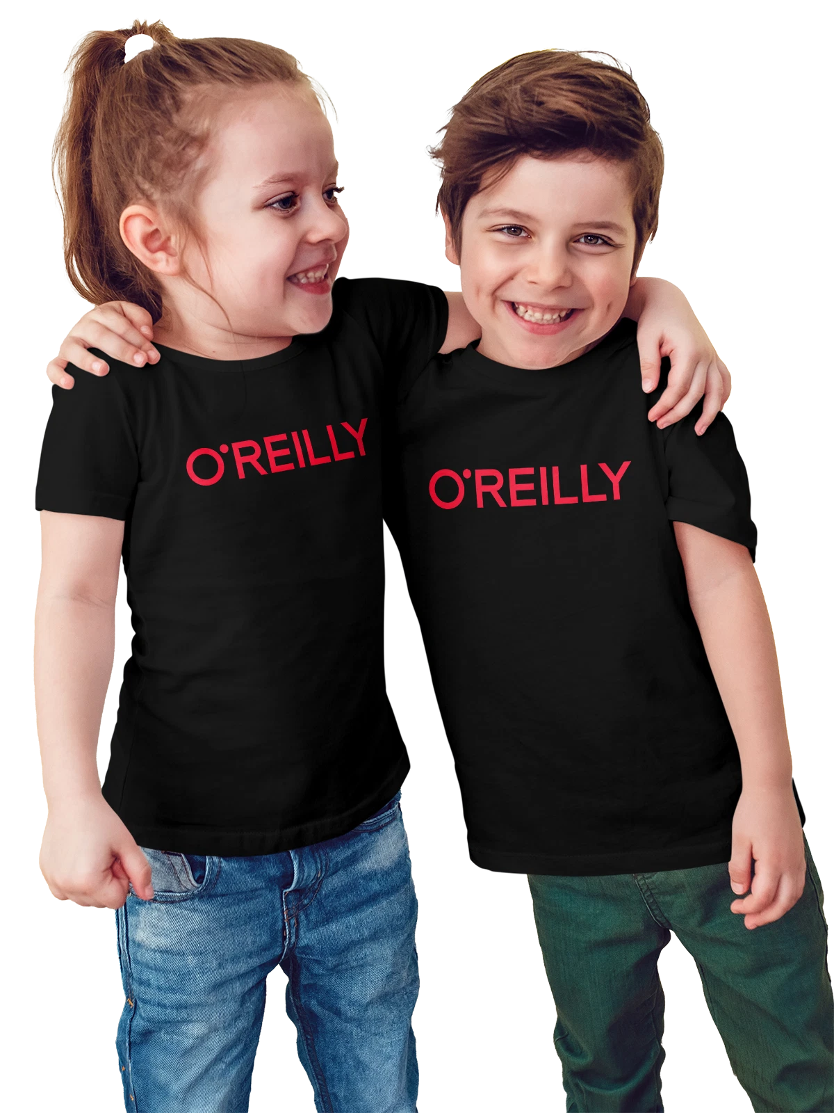 Футболка детская Oreilly чёрная с принтом — современная айдентика — Чёрная, фото 1