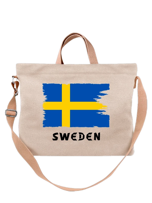 Сумка с флагом Швеции Sweden — Белая, фото 1