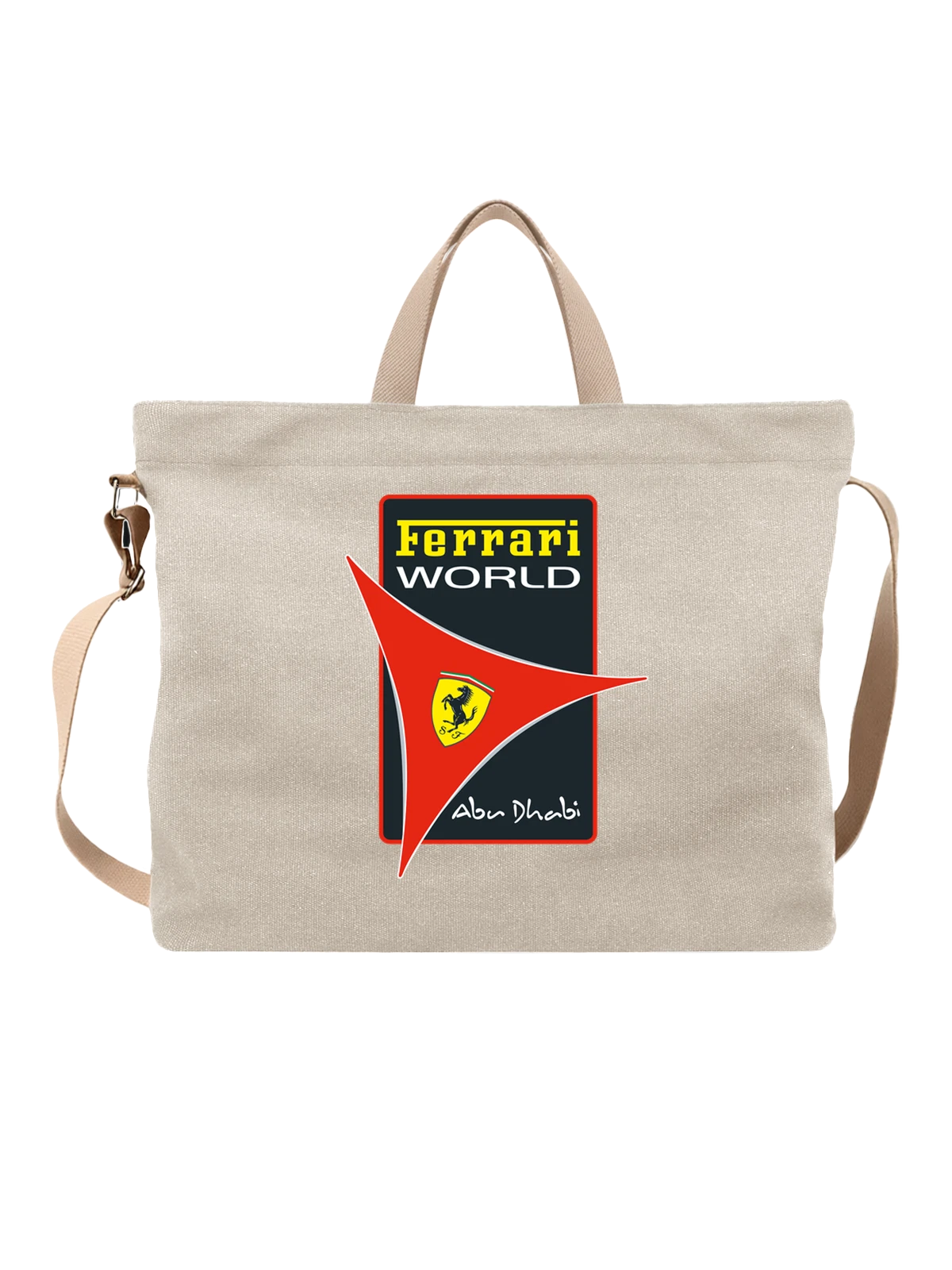 Сумка Ferrari белая с принтом — контрастный принт — Белая, фото 1