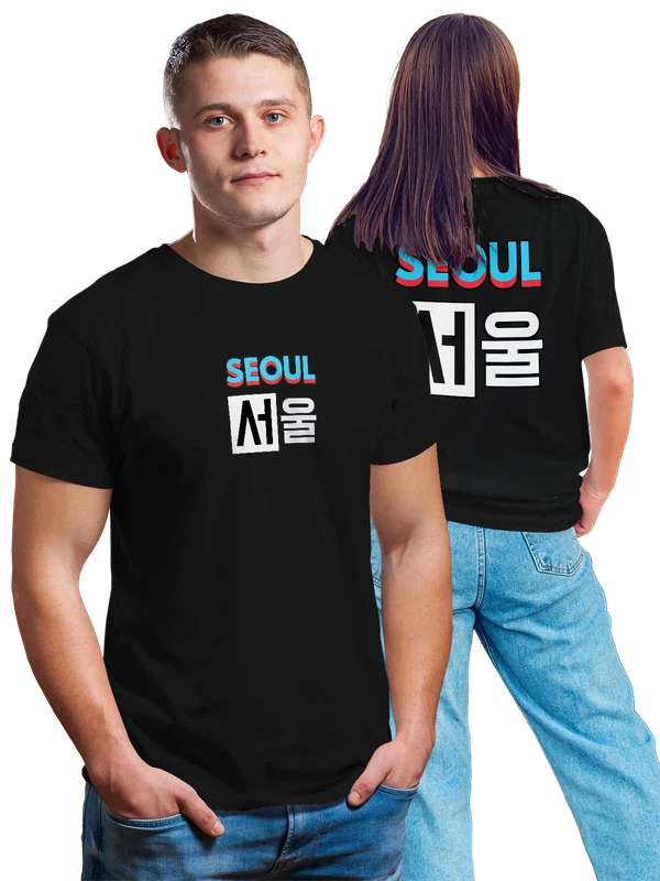 Футболка с надписью Сеул Seoul — Чёрная, фото 1