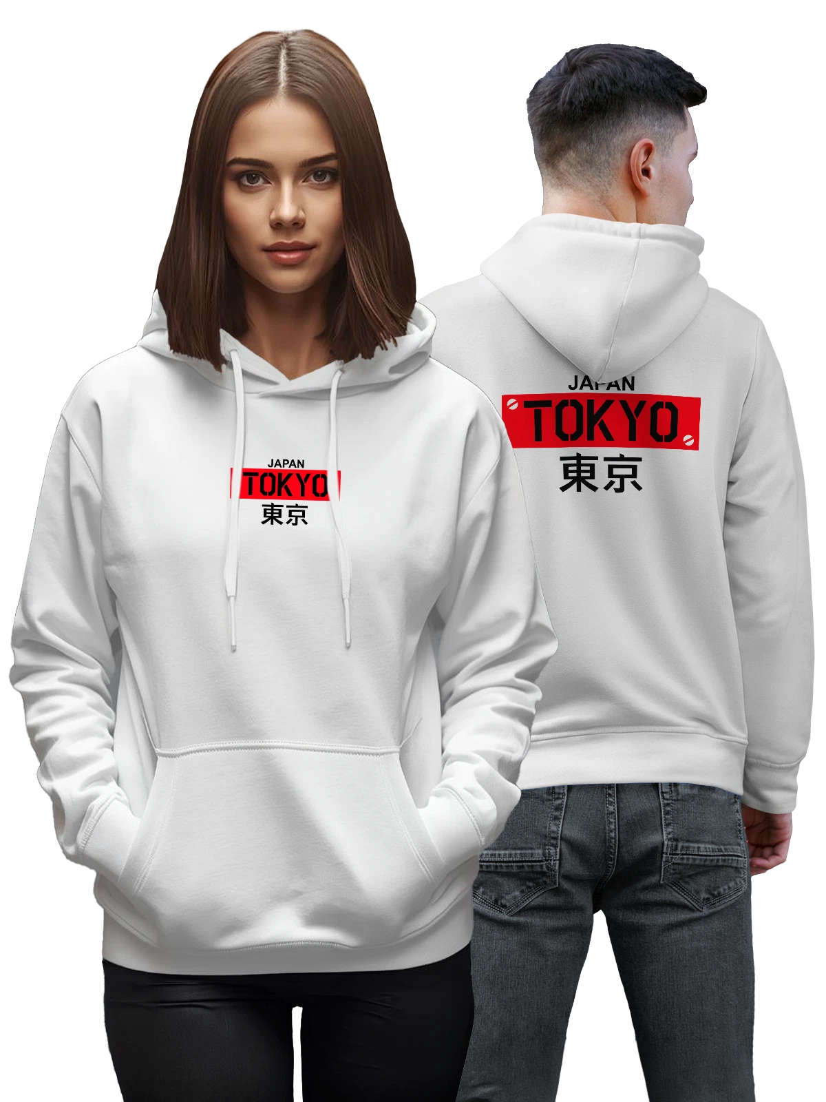 Худи Надпись Токио Tokyo белое с принтом — подарок с юмором — Белая, фото 1