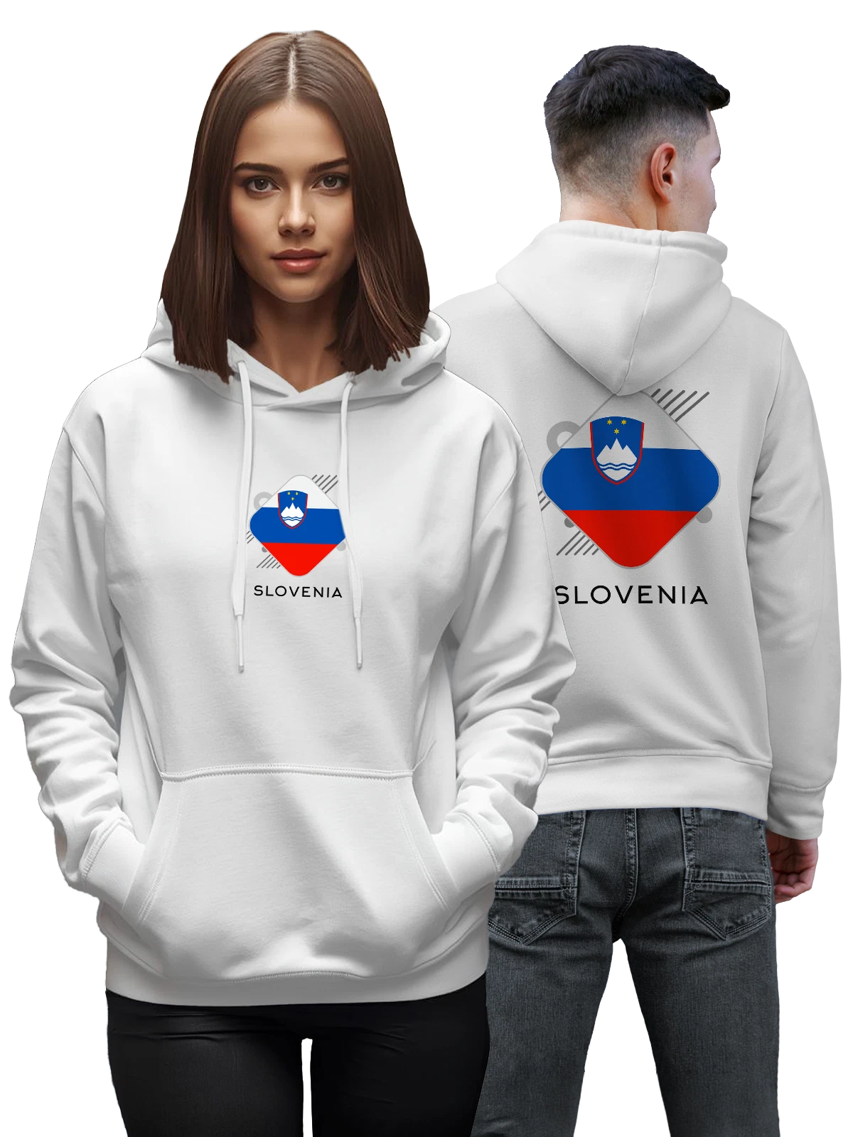 Худи Флаг Словении Slovenia белое с принтом — национальная символика — Белая, фото 1