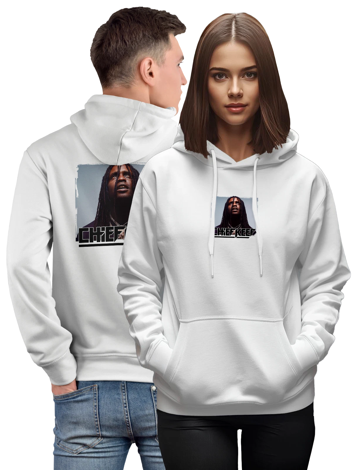 Худи Chief Keef белое с принтом — футболка подростку — Белая, фото 1