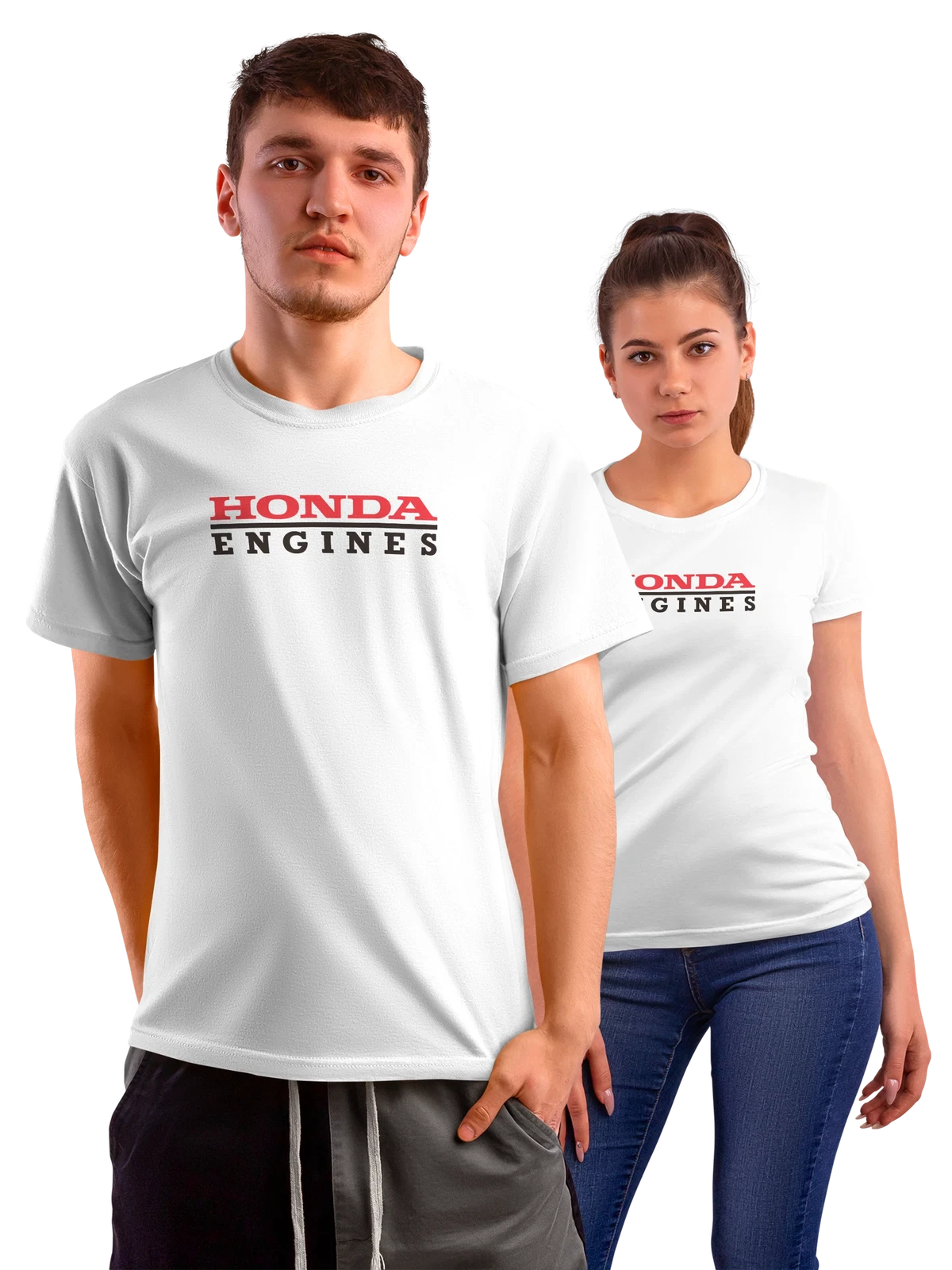 Футболка Honda белая с принтом — моторная тематика — Белая, фото 1