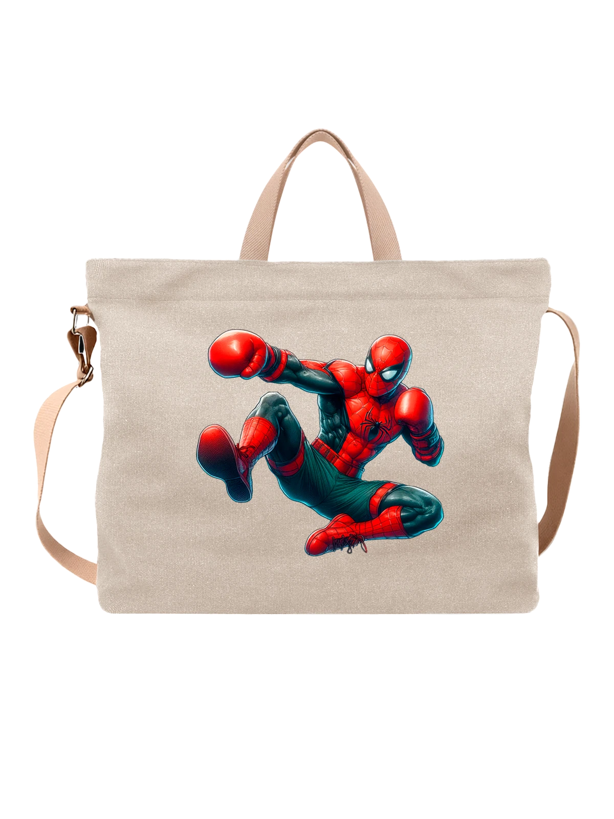 Сумка Человек Паук Spider Man боксер белая с принтом — подарок бойцу — Белая, фото 1