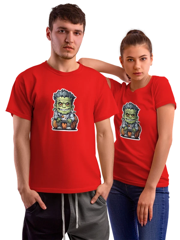 Футболка Франкенштейн Frankenstein cartoon хэллоуин — Красная, фото 1