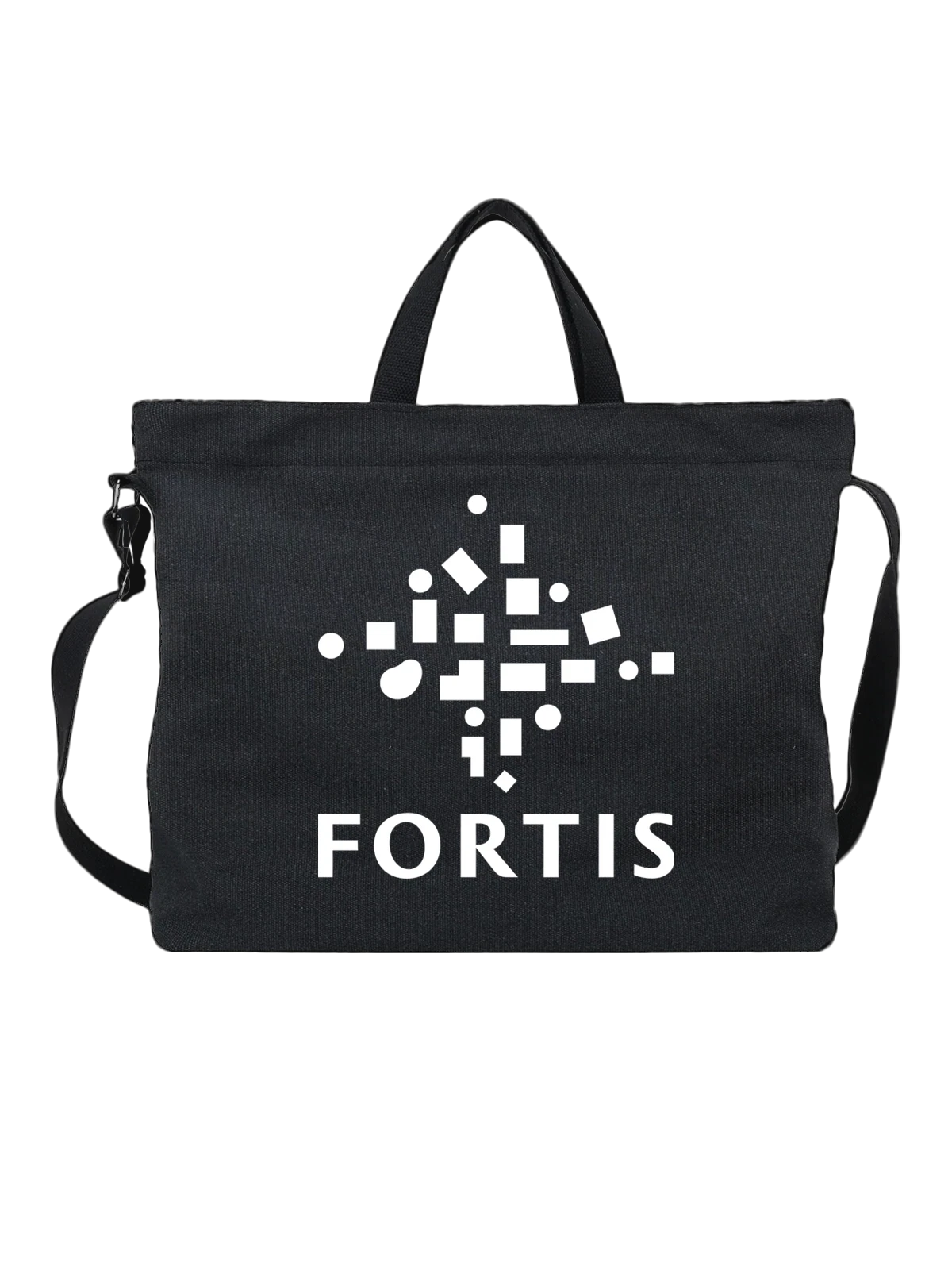 Сумка Fortis чёрная с принтом — цифровая эмблема — Чёрная, фото 1