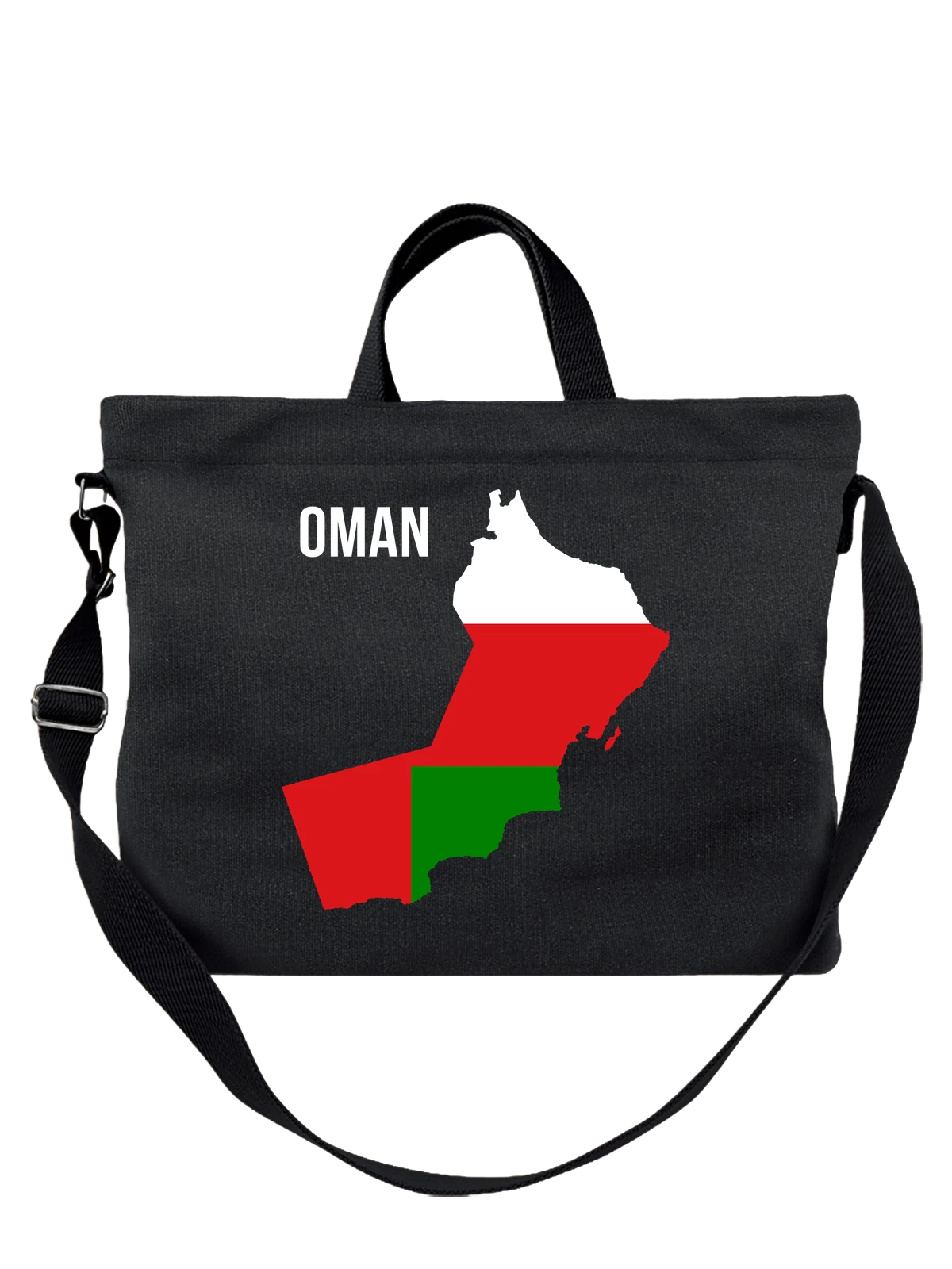 Сумка с флагом Омана Oman чёрная с принтом — национальная символика — Чёрная, фото 1