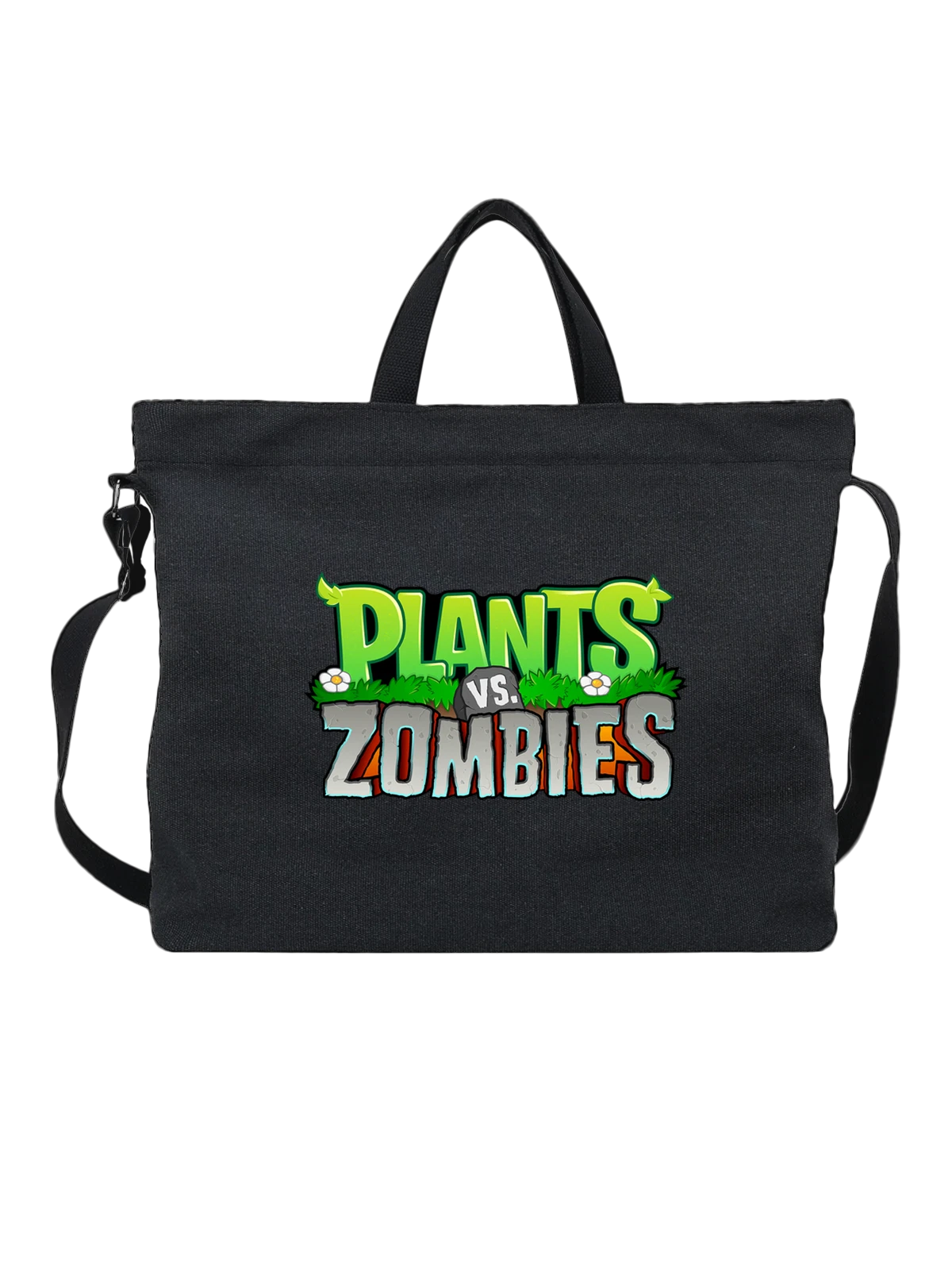 Сумка Plants vs Zombies чёрная с принтом — видеоигра — Чёрная, фото 1
