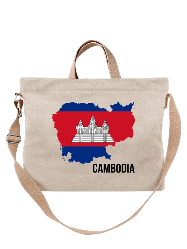 Сумка с флагом Камбоджи Cambodia — Белая, фото 1