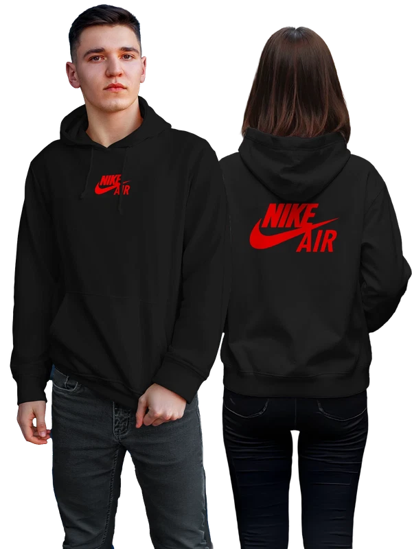 Худи Nike Air красный логотип — Чёрная, фото 1