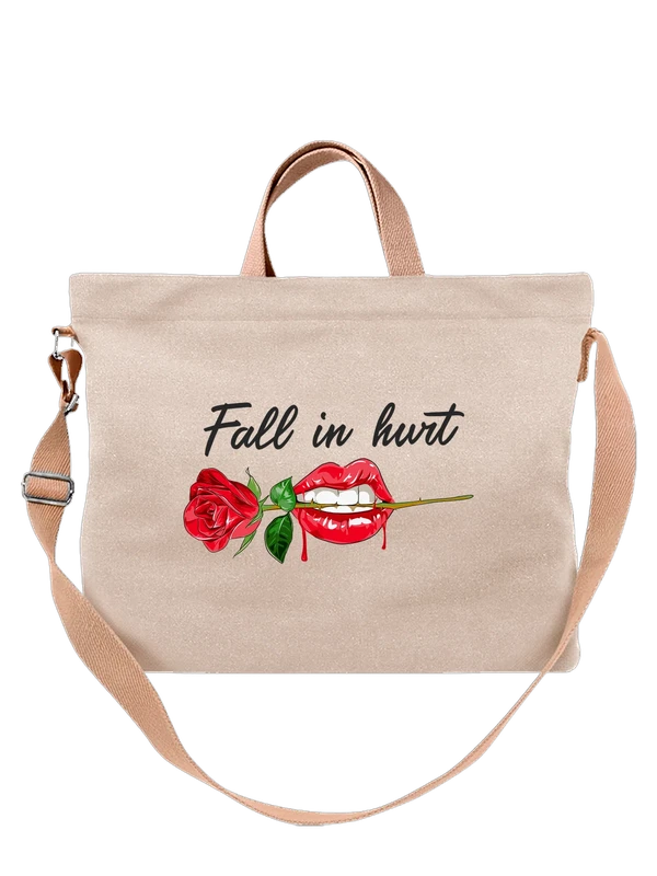Сумка губы роза fall in hurt — Белая, фото 1