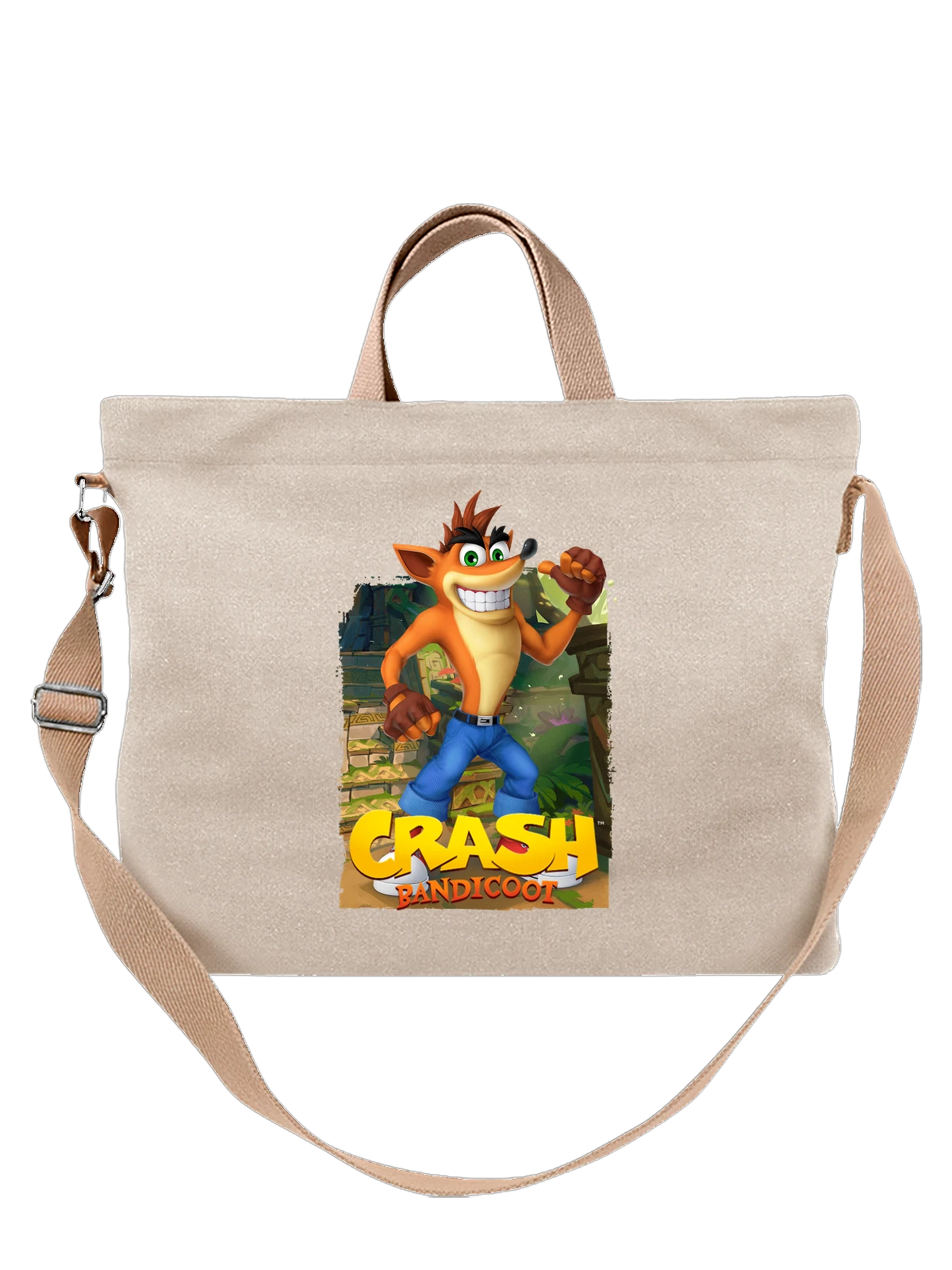 Сумка Crash bandicoot белая с принтом — ностальгия 90-х — Белая, фото 1