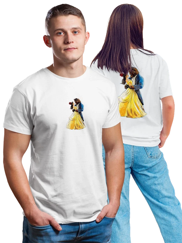 Футболка с Красавицей и чудовищем Beauty and the Beast — Белая, фото 1