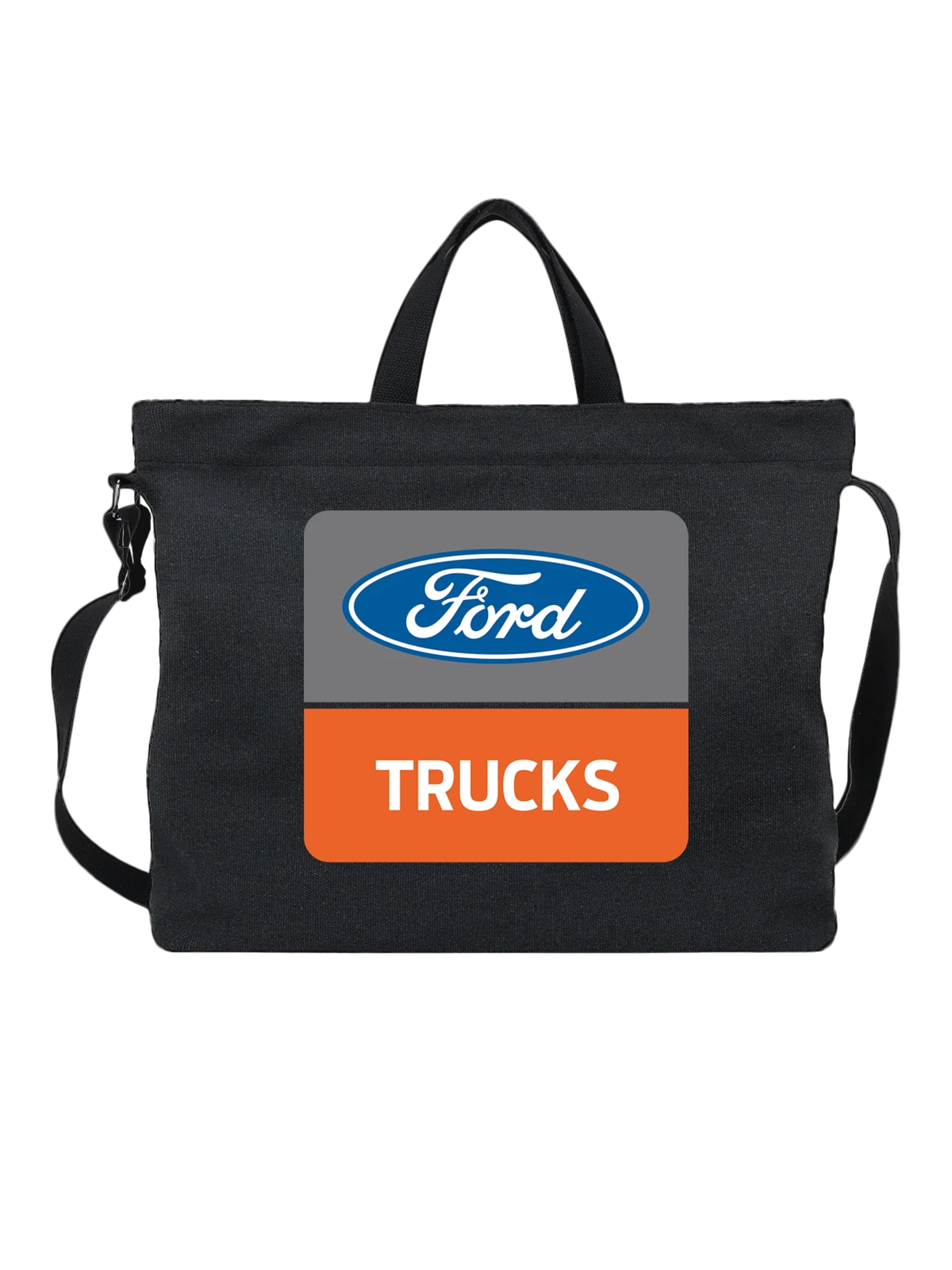 Сумка Ford чёрная с принтом — контрастный принт — Чёрная, фото 1