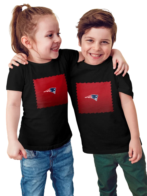 Футболка Красный фон New England Patriots — Чёрная, фото 1