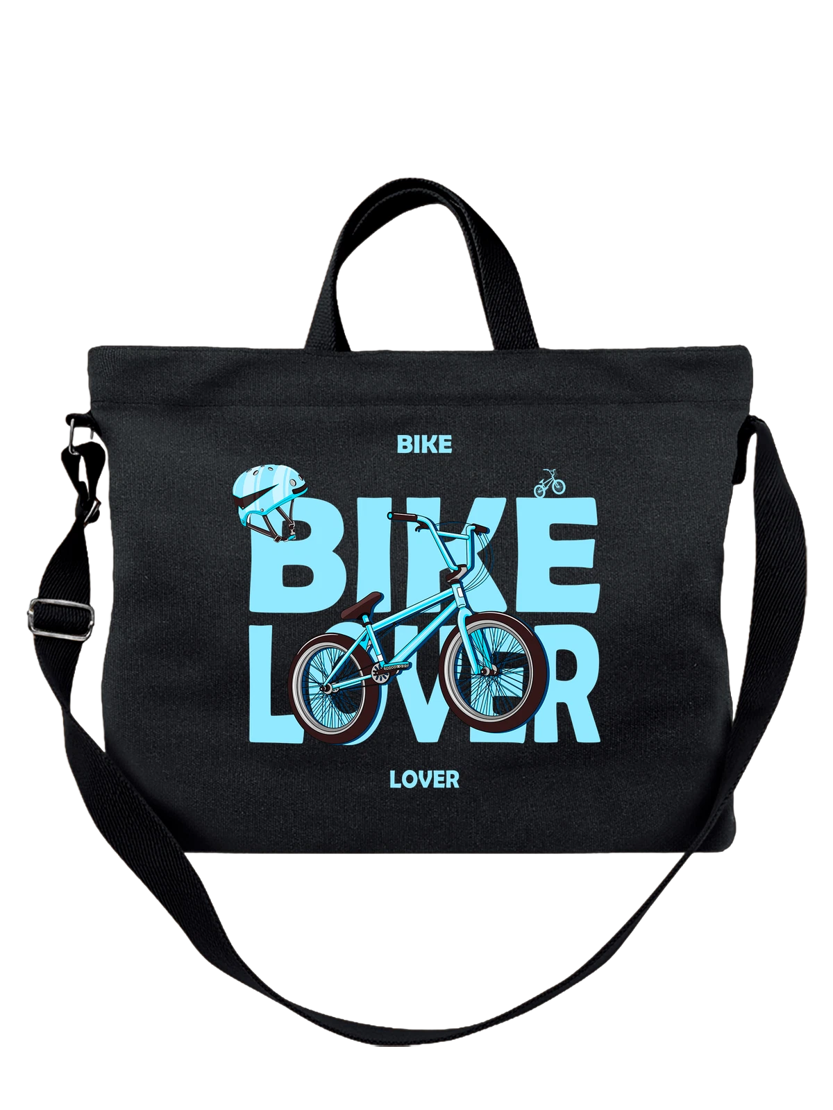 Сумка Велосипед bike lover чёрная с принтом — скорость и путешествия — Чёрная, фото 1