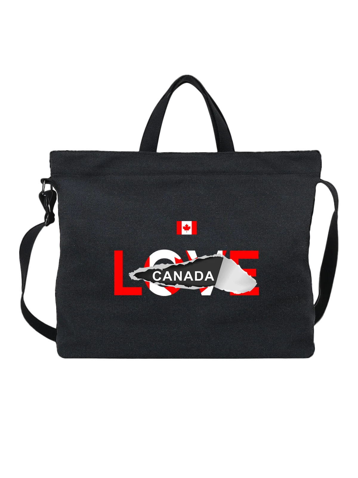 Сумка Флаг Канады Canada чёрная с принтом — национальная символика — Чёрная, фото 1