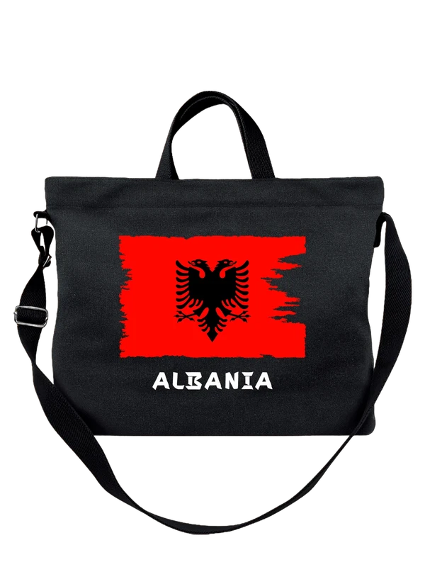 Сумка с флагом Албании Albania — Чёрная, фото 1