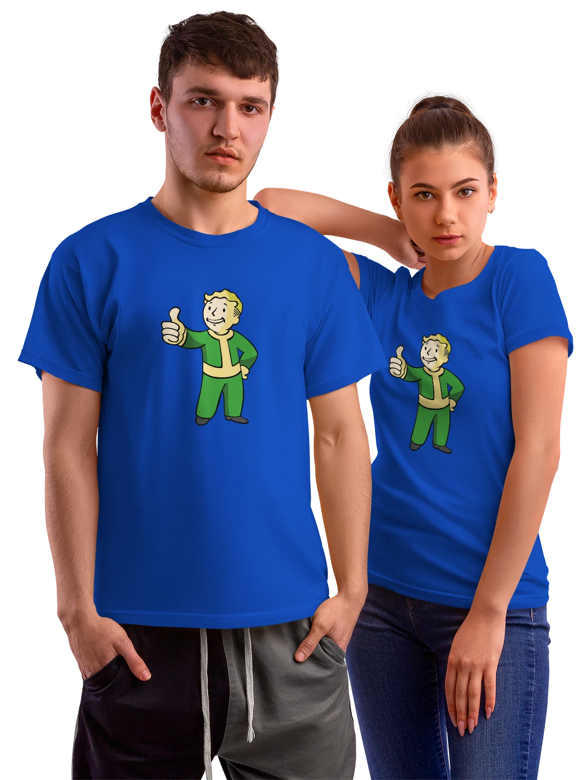 Футболка Фоллаут Fallout Волт Бой синяя с принтом — футболка подростку — Синяя, фото 1