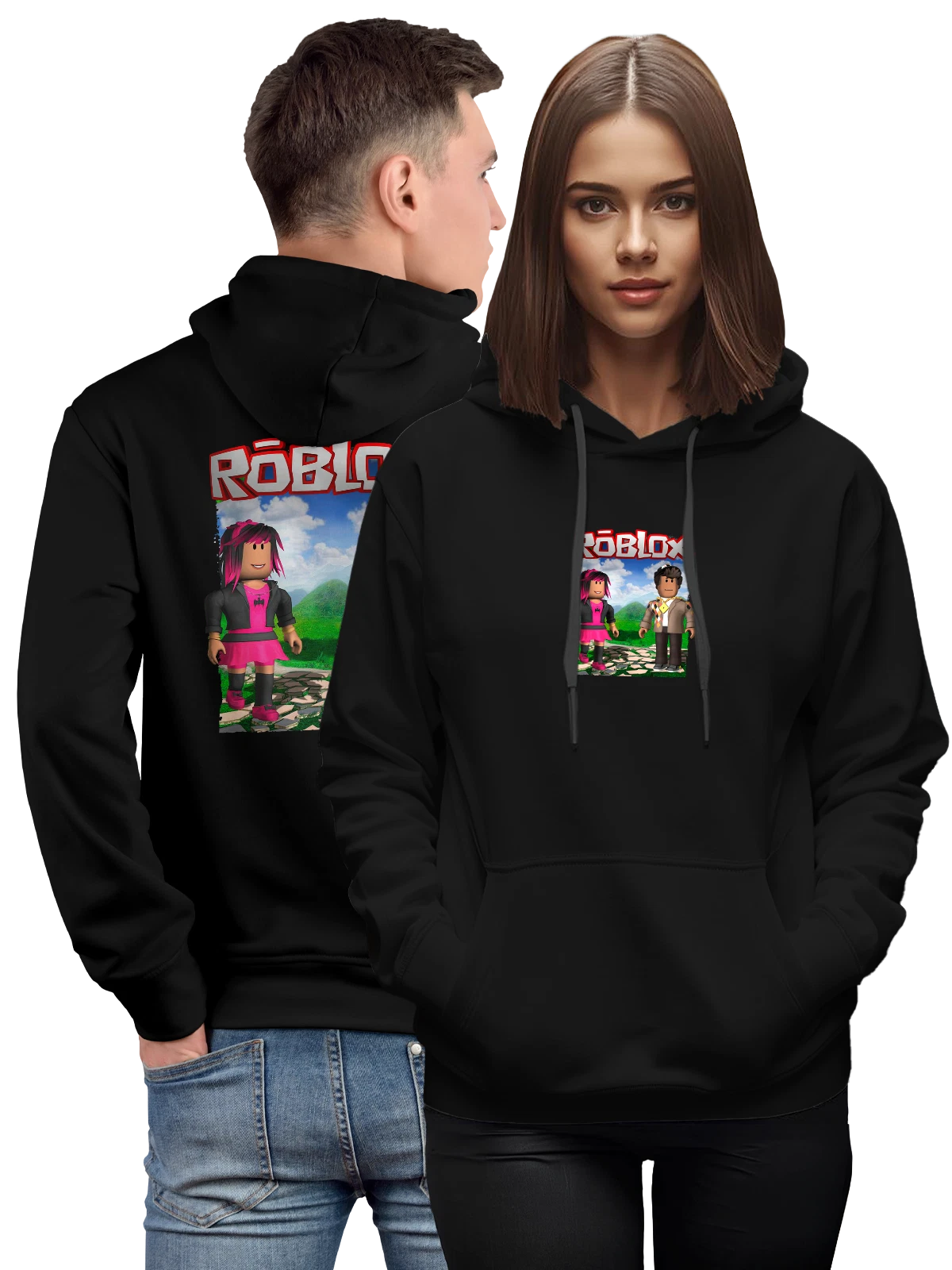 Худи Roblox чёрное с принтом — геймерский принт — Чёрная, фото 1