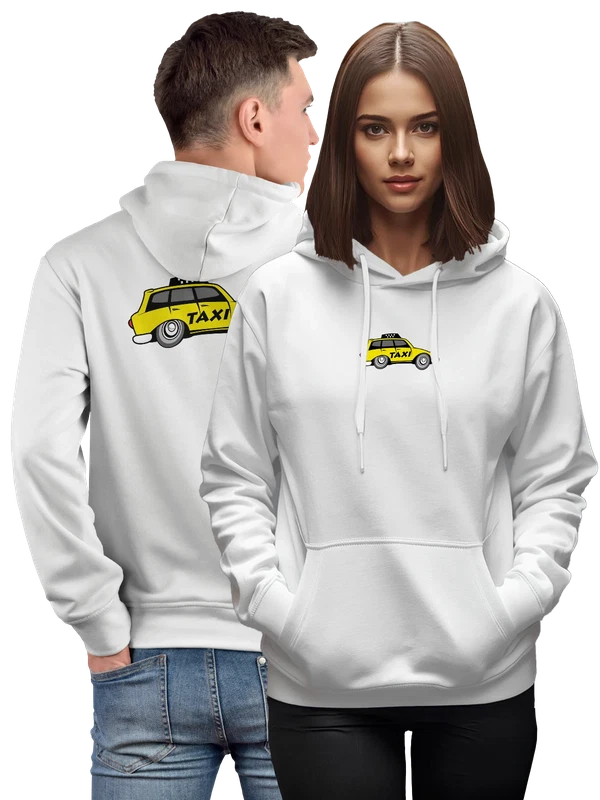 Худи с такси taxi — Белая, фото 1