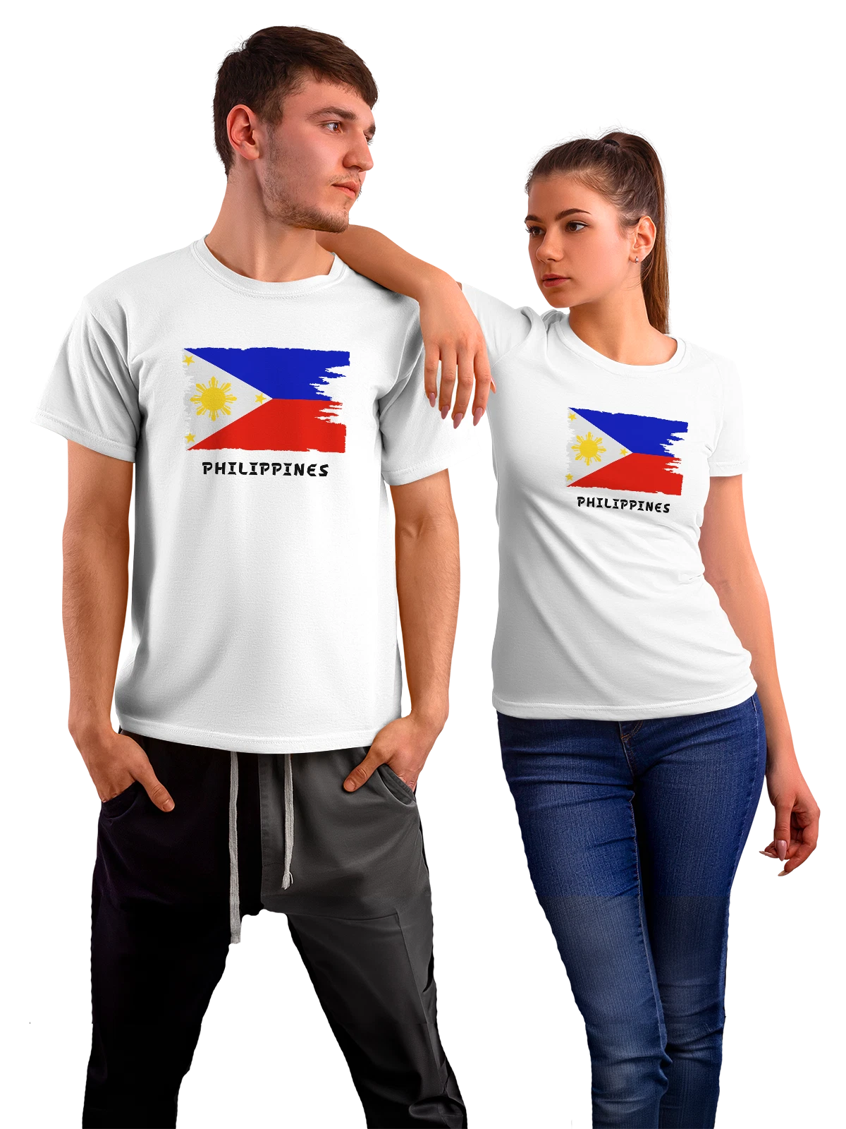 Футболка с флагом Филиппин Philippines белая с принтом — национальная символика — Белая, фото 1