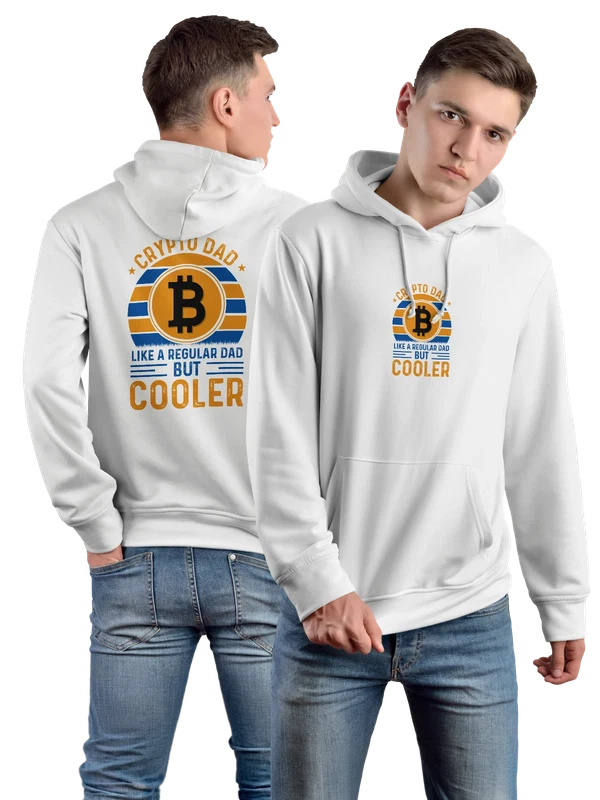 Худи биткоин crypto dad — Белая, фото 1