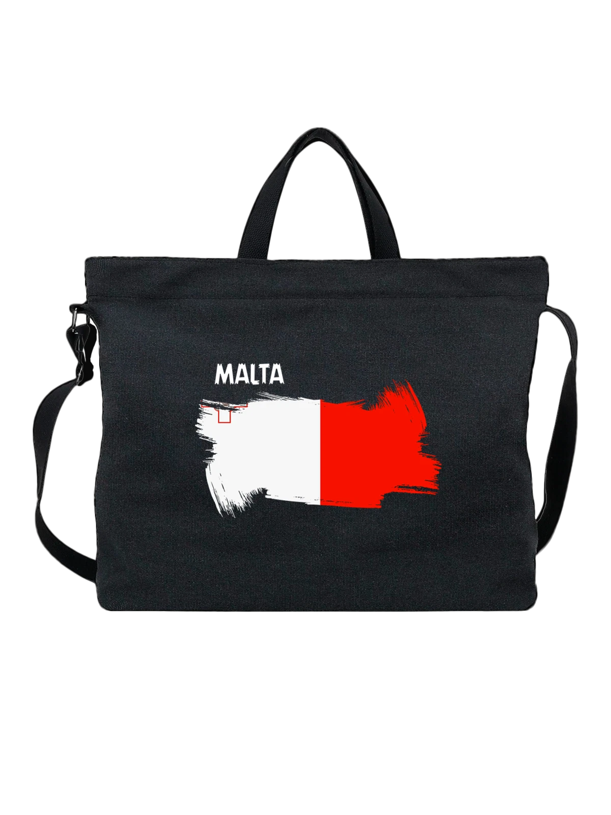 Сумка Флаг Мальты Malta чёрная с принтом — национальная символика — Чёрная, фото 1