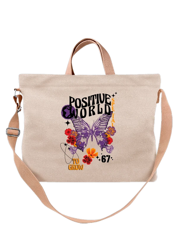 Сумка бабочка positive world — Белая, фото 1