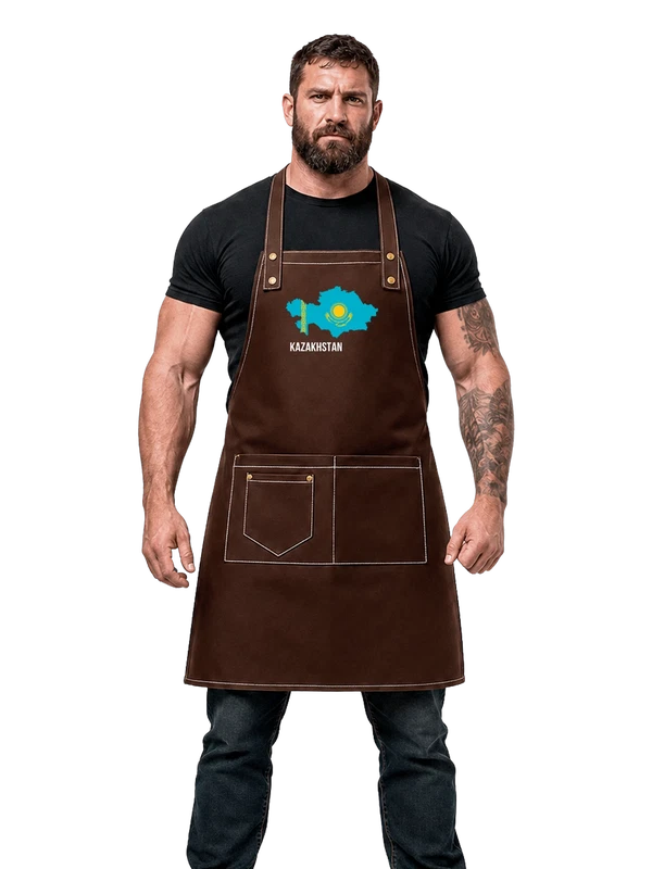 Фартук с флагом Казахстана Kazakhstan — Чёрная, фото 1