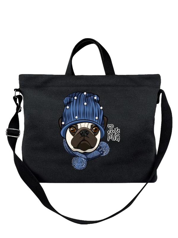 Сумка мопс cute pug — Чёрная, фото 1