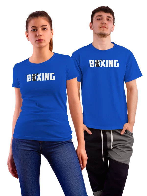 Футболка с надписью boxing — Синяя, фото 1