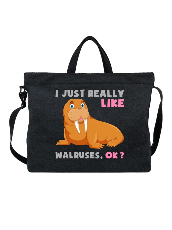 Сумка морж I like walruses — Чёрная, фото 1